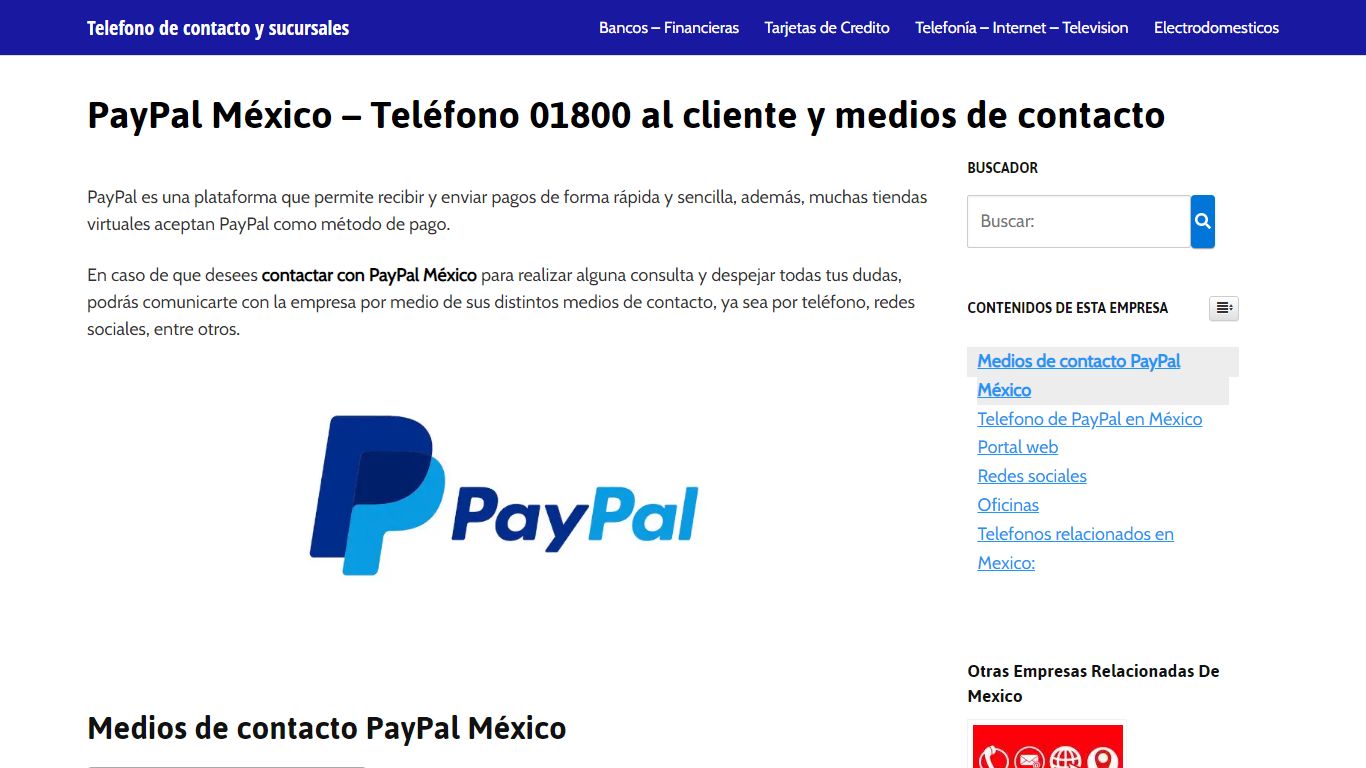 PayPal México - Teléfono 01800 al cliente y medios de contacto